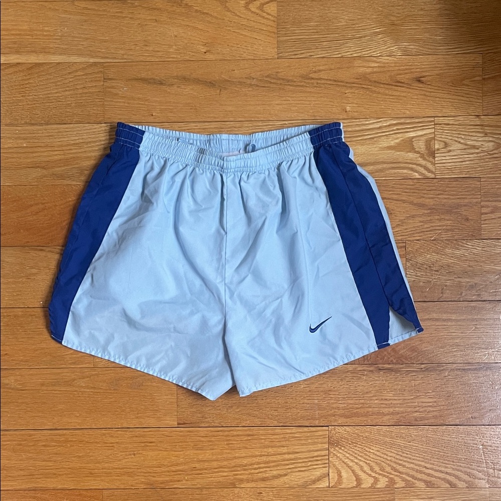 Nike Vintage Retro Women's Light Blue and Navy Athletic Shorts